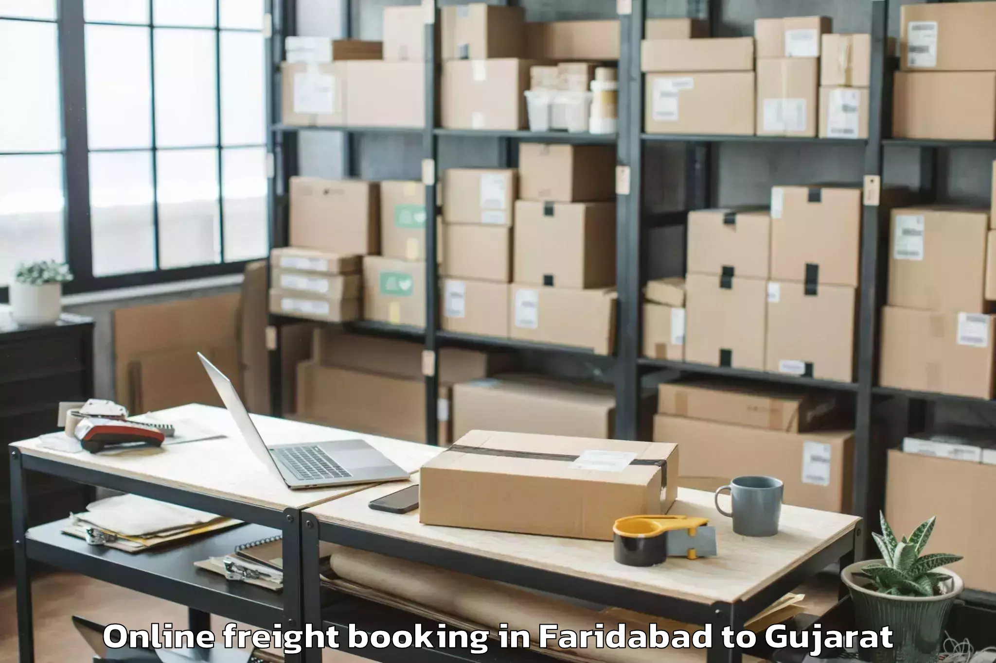 Efficient Faridabad to Bagasra Online Freight Booking